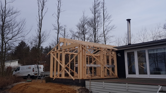 Tilbygning til sommerhus på Salling
